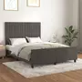 VIDAXL Cadre de lit avec tete de lit Gris fonce 140x190 cm Velours