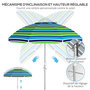 Voir la diapositive 5 : OUTSUNNY Parasol inclinable réglable de plage protection UV40+ Ø178 cm sac transport inclus