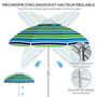 Voir la diapositive 5 : OUTSUNNY Parasol inclinable réglable de plage protection UV40+ Ø178 cm sac transport inclus