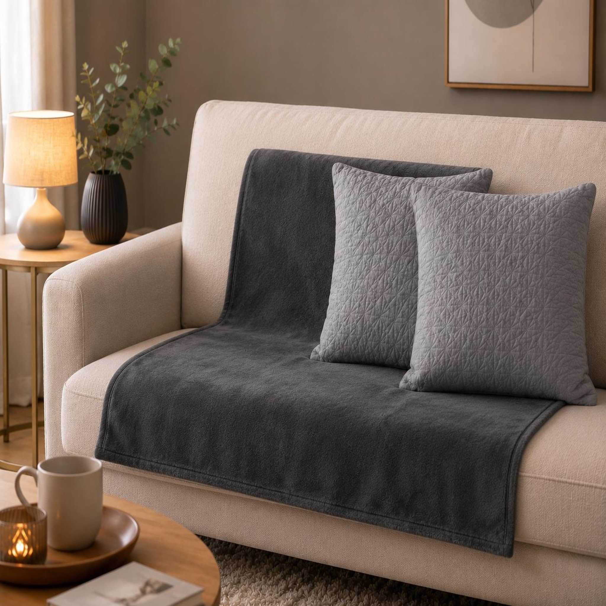 Voir la diapositive 2 : Eden Plaid doux et moelleux confort