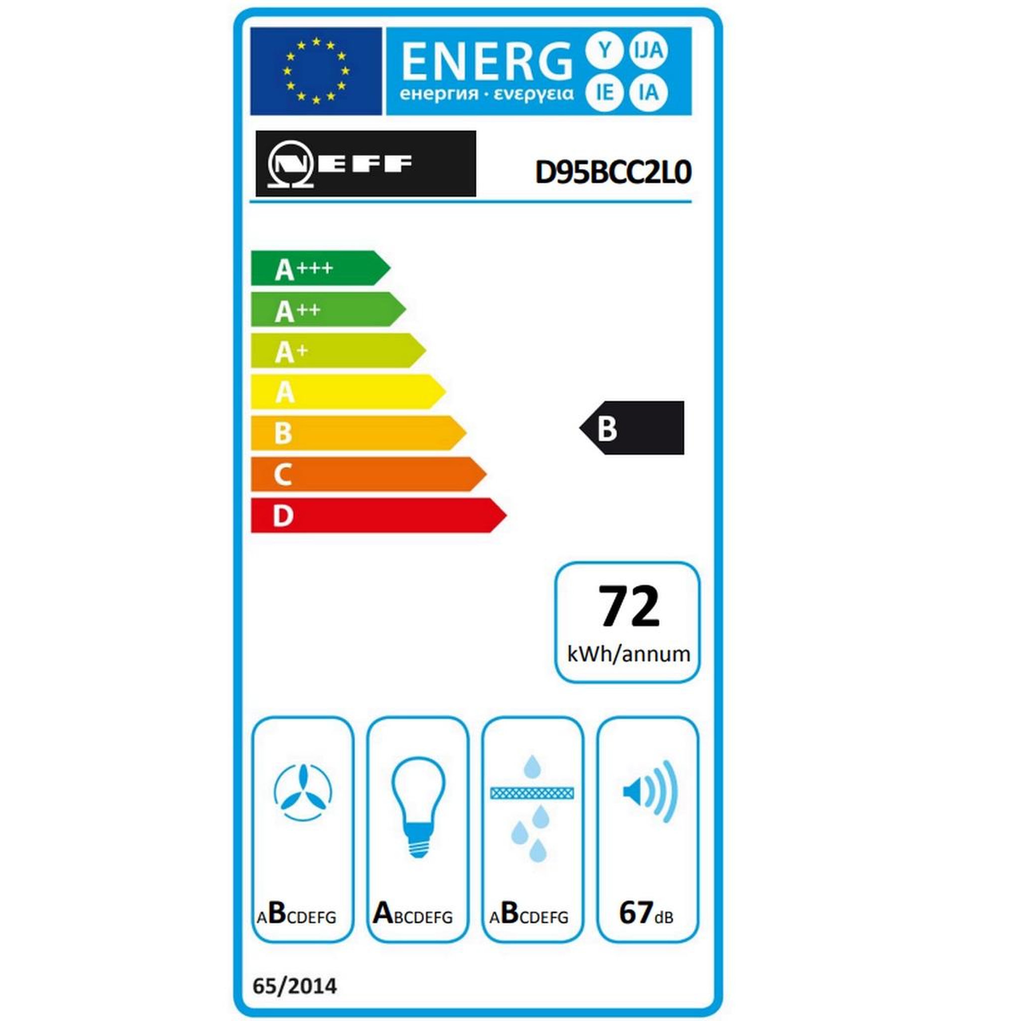 Voir la diapositive 2 : Neff Hotte décorative murale 90cm 594m3/h inox - d95bcc2l0