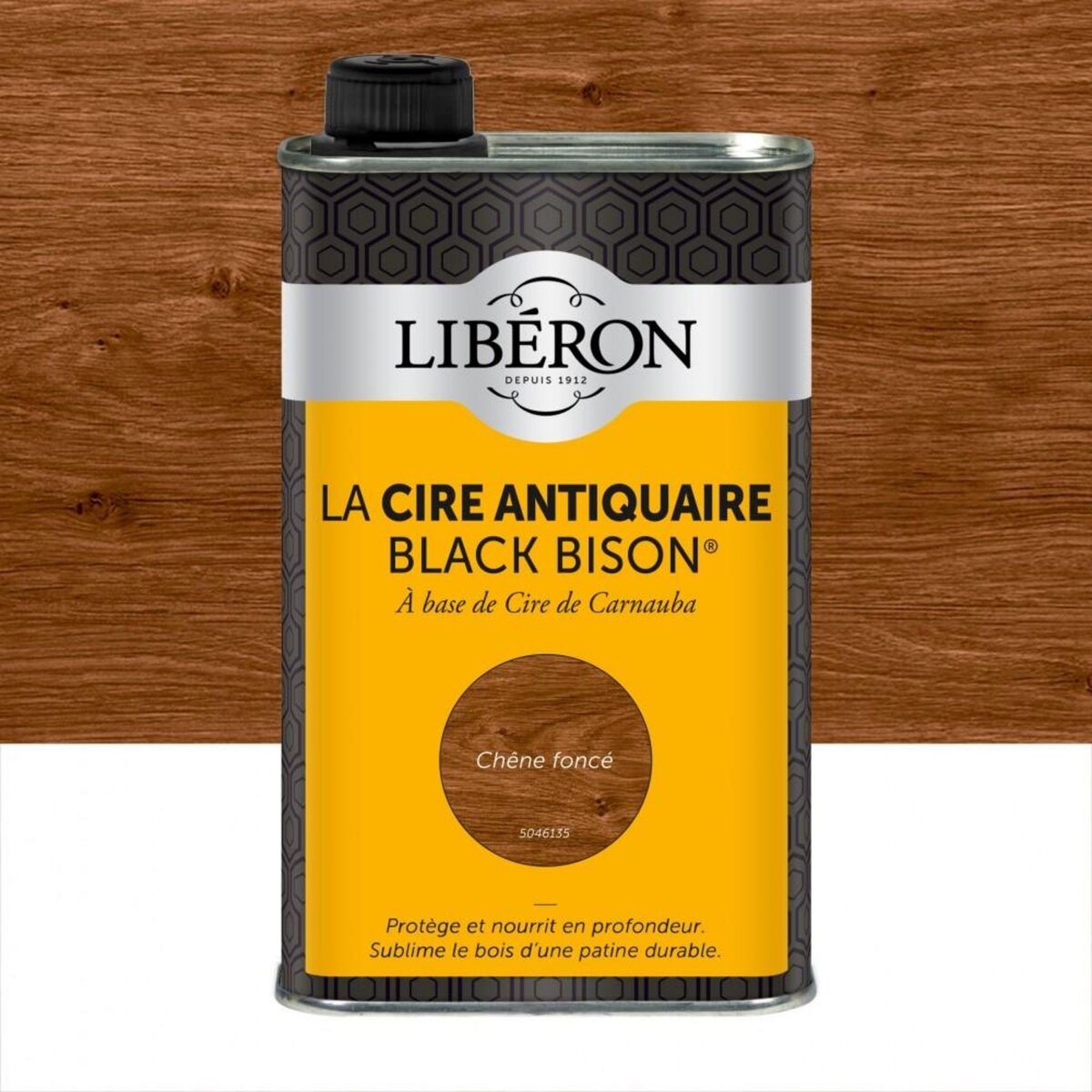 Liberon Cire liquide meuble et objets Antiquaire black bison® LIBERON, chêne foncé 0.5 l