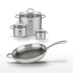 ELO Lot de 3 Faitouts et Poêle 32cm Elo Relief Evolution