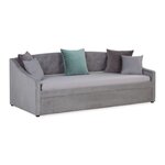 HomeStyle4U Canapé lit Côtelé gris 2 Places 90x200