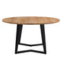 Voir la diapositive 3 : MAISON PAVANE Table ronde 6 personnes en bois d'acacia et métal 140 cm-Moorea