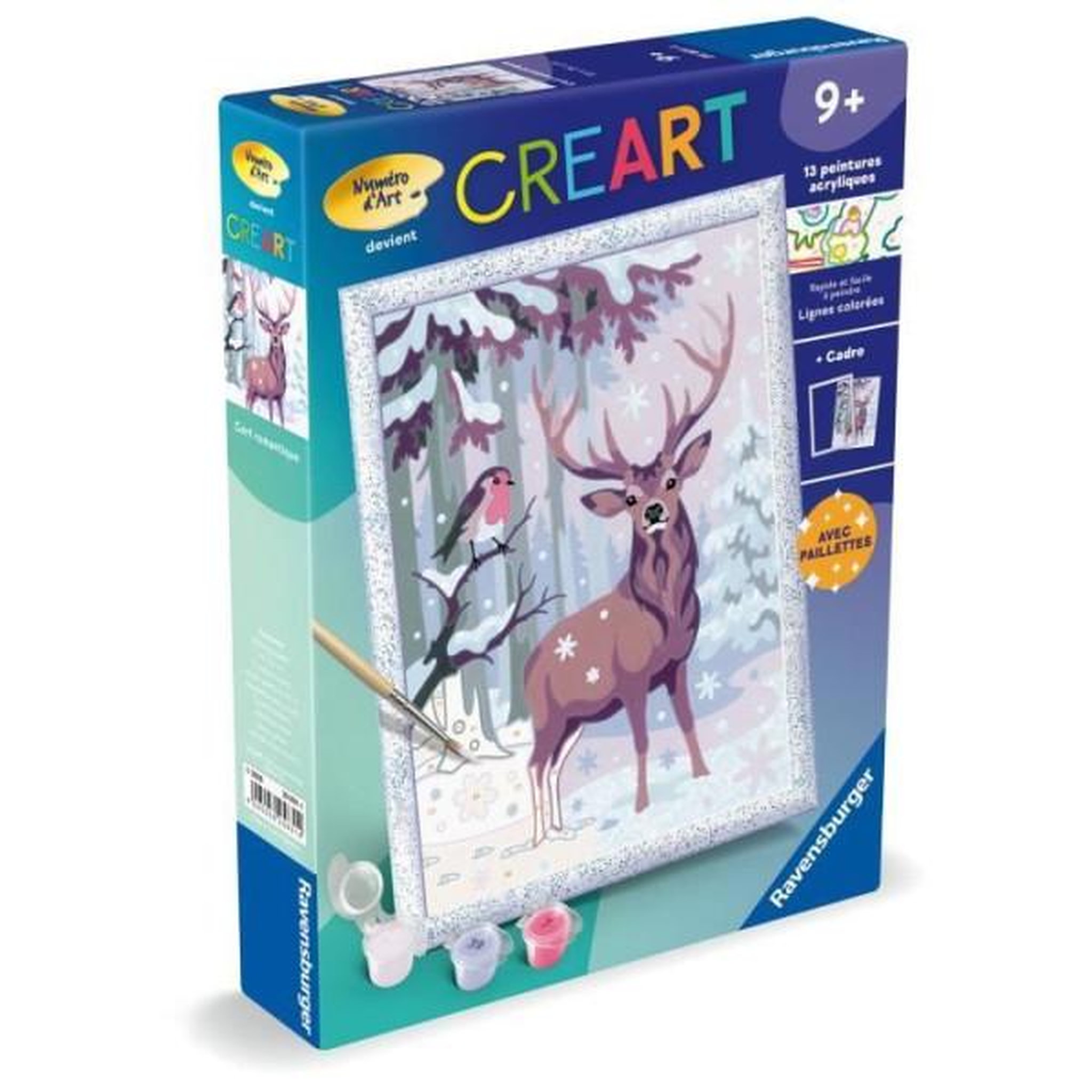 Voir la diapositive 5 : RAVENSBURGER CreArt Kids 18x24cm Cerf romantique, Kit de peinture par numéros Numéro d'Art, Des 9 ans, 25831, Ravensburger