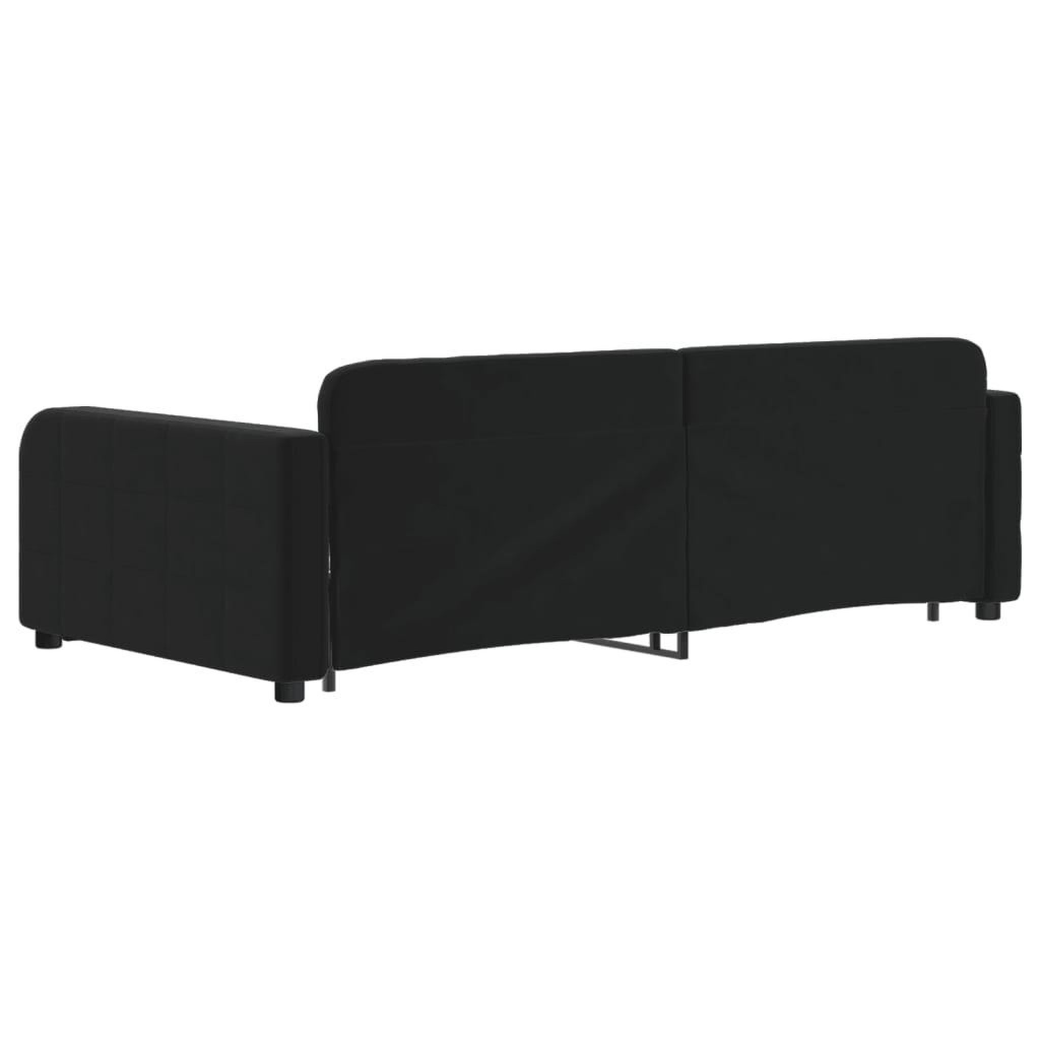 Voir la diapositive 5 : VIDAXL Lit de jour avec gigogne et tiroirs sans matelas noir 100x200cm