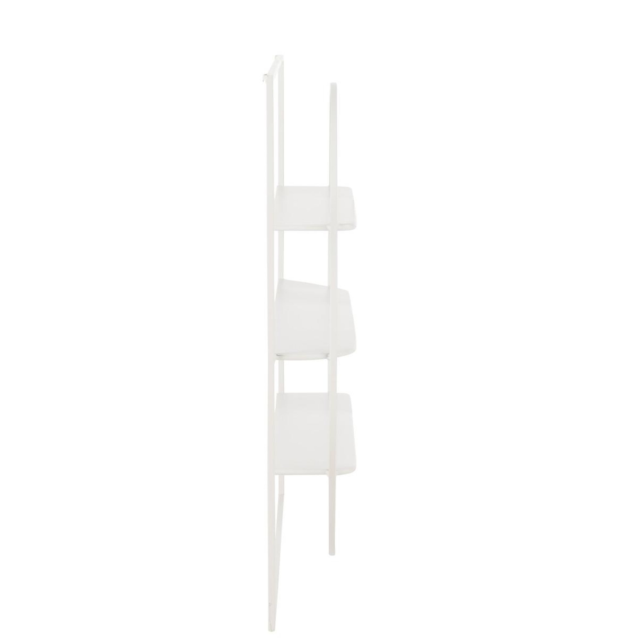 Voir la diapositive 3 : J-LINE Étagère murale en métal  news  80cm blanc