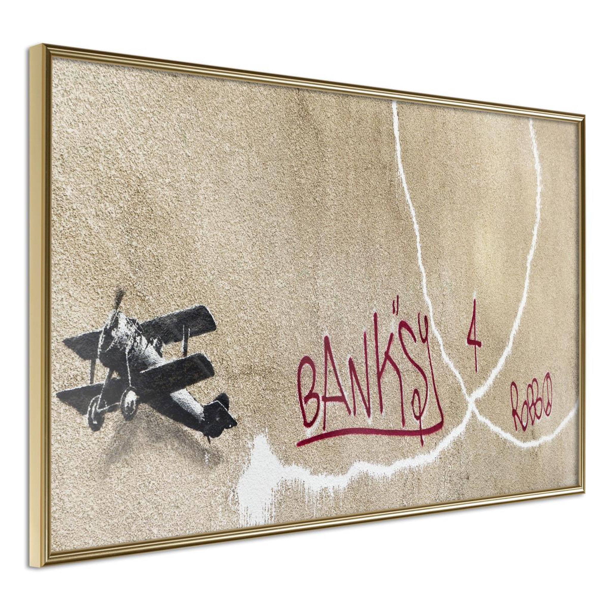 Voir la diapositive 1 : Paris Prix Affiche Murale Encadrée  Banksy Love Plane
