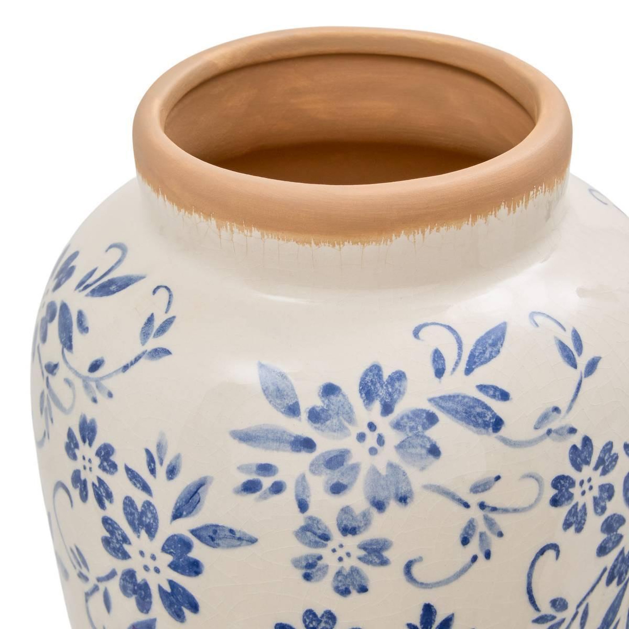Voir la diapositive 2 : ATMOSPHERA Vase lisière en dolomite  japo  23cm bleu clair