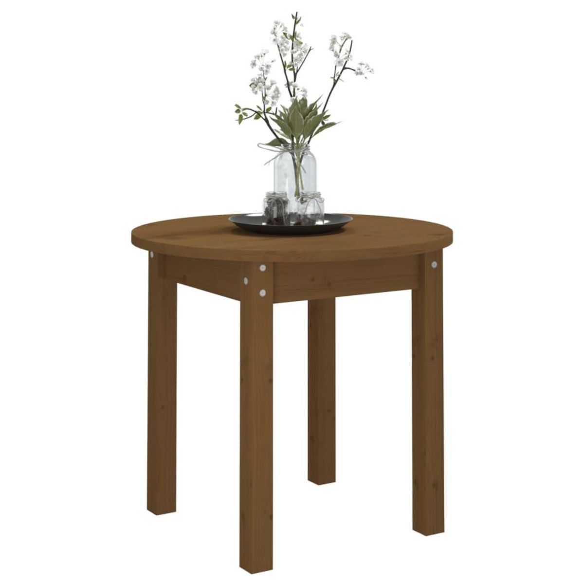 VIDAXL Table basse Marron miel Ø 45x40 cm Bois massif de pin