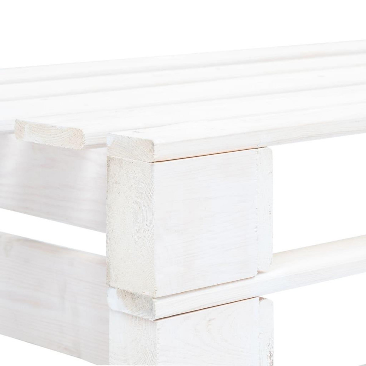 VIDAXL Canape central palette de jardin Blanc Bois de pin impregne