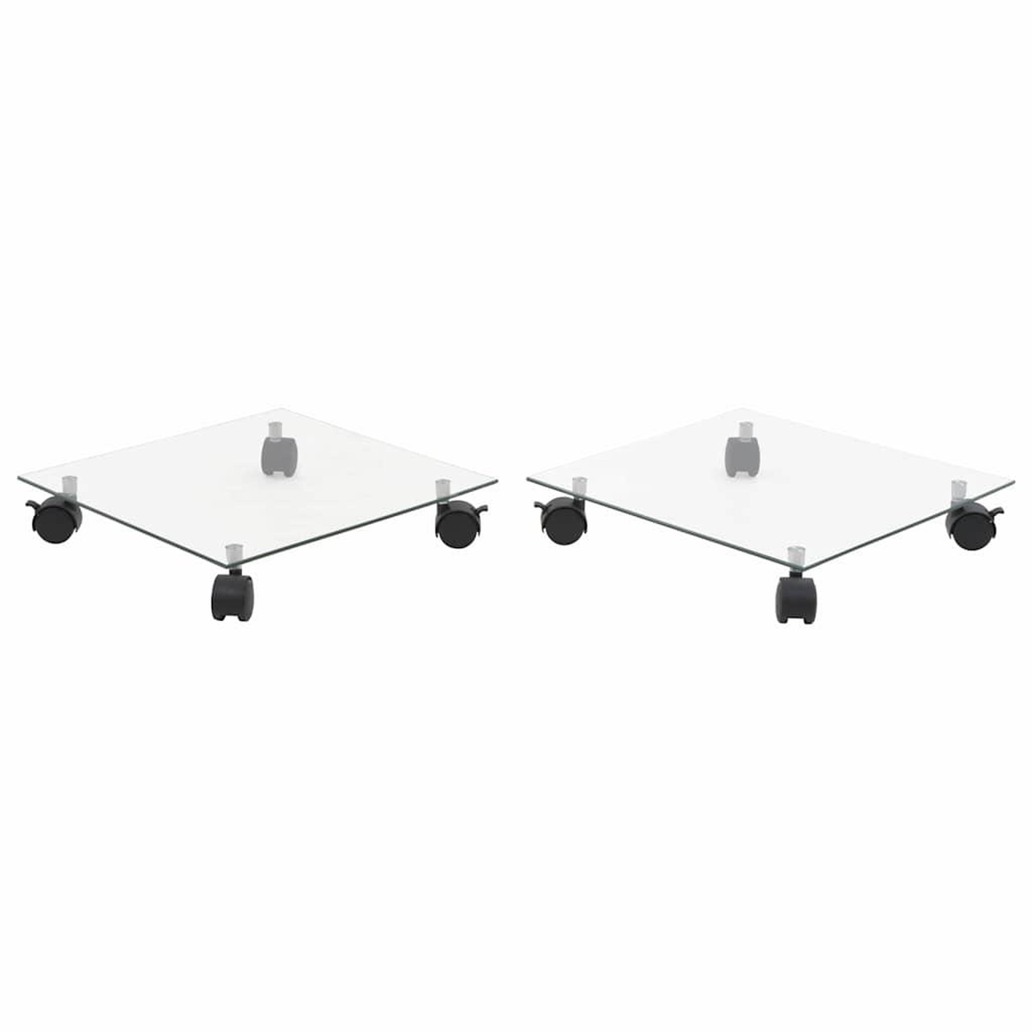 VIDAXL Support carre pour plantes 2 pcs verre trempe 35 x 35 cm