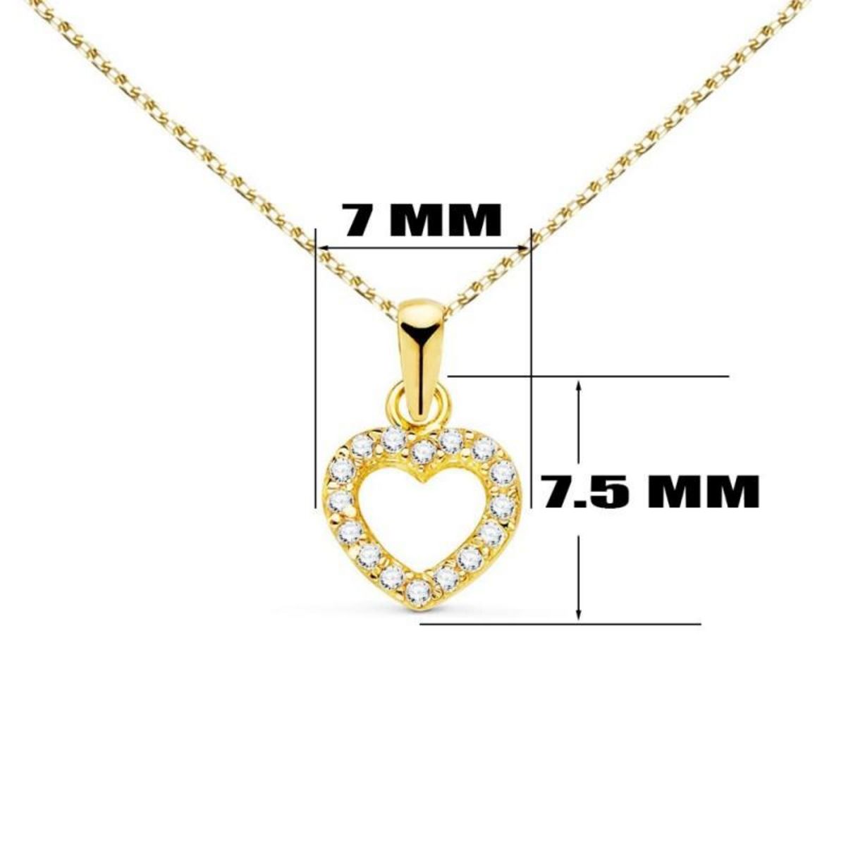 L'ATELIER D'AZUR Collier - Pendentif Or 18 Carats 750/000 Jaune - Coeur - Chaine Dorée