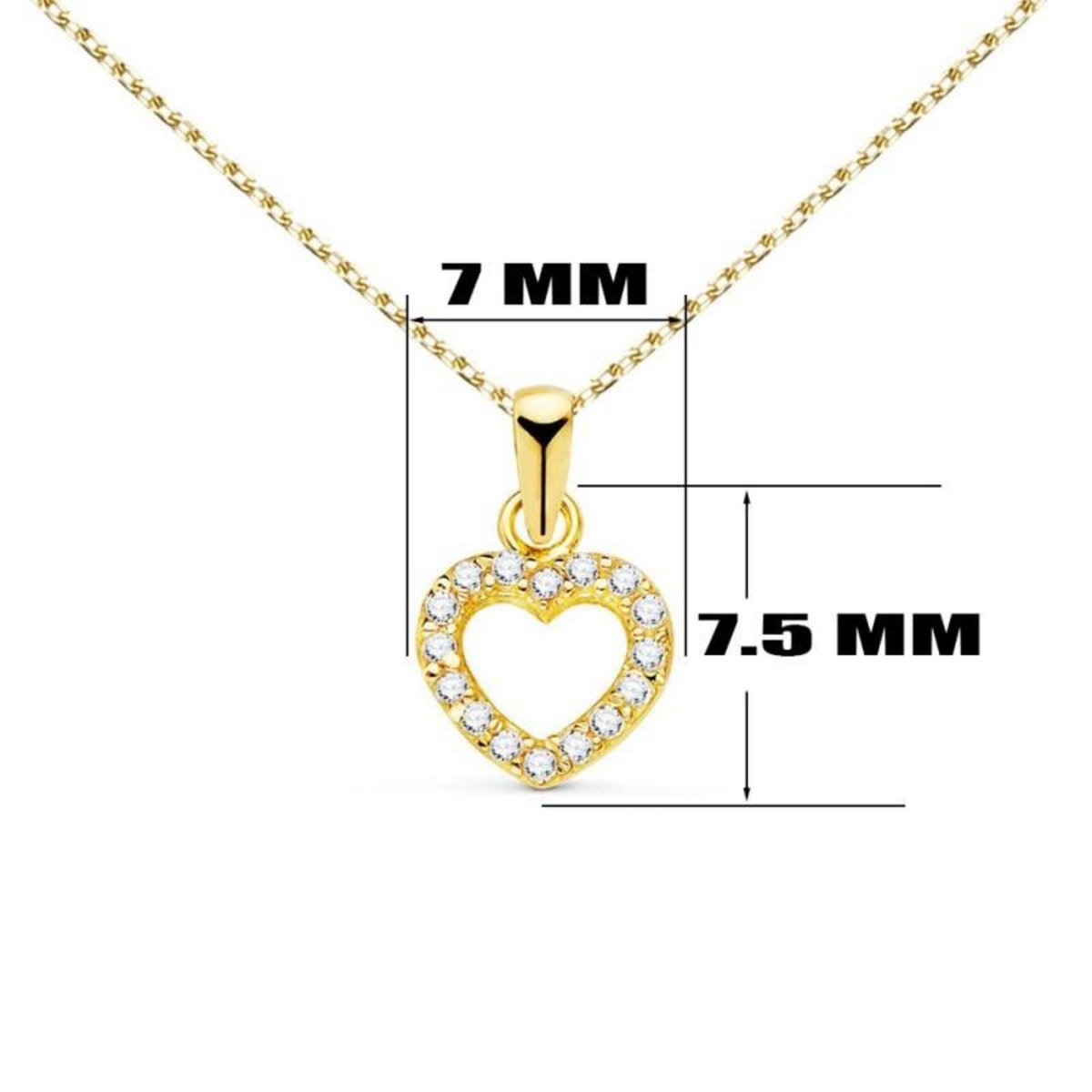 L'ATELIER D'AZUR Collier - Pendentif Or 18 Carats 750/000 Jaune - Coeur - Chaine Dorée