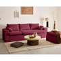 Voir la diapositive 2 : LISA DESIGN Calgary - canapé d'angle déhoussable et modulable 3 places + 1 pouf en velours texturé