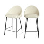 Voir la diapositive 1 : Rendez vous déco Lot de 2 chaises pour îlot central 65 cm en tissu bouclette blanc-Misty