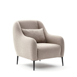 CONCEPT USINE Fauteuil beige avec coussin en lin BRISSETT