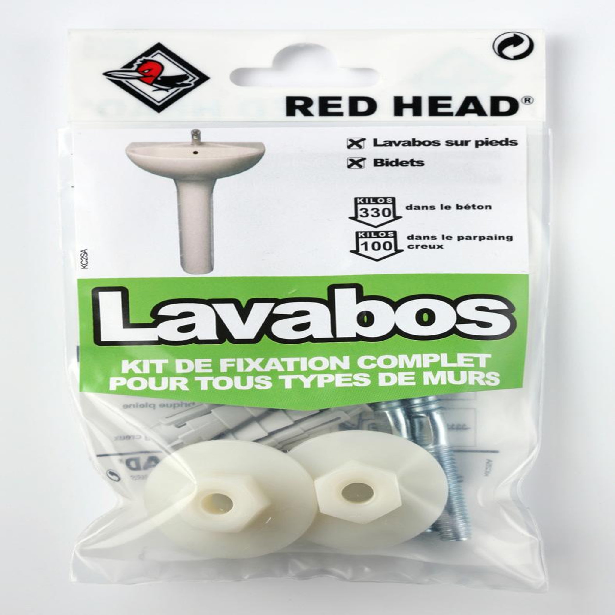 RED HEAD kit chevilles à expansion lavabo RED HEAD, Diam.10 x L.30 mm