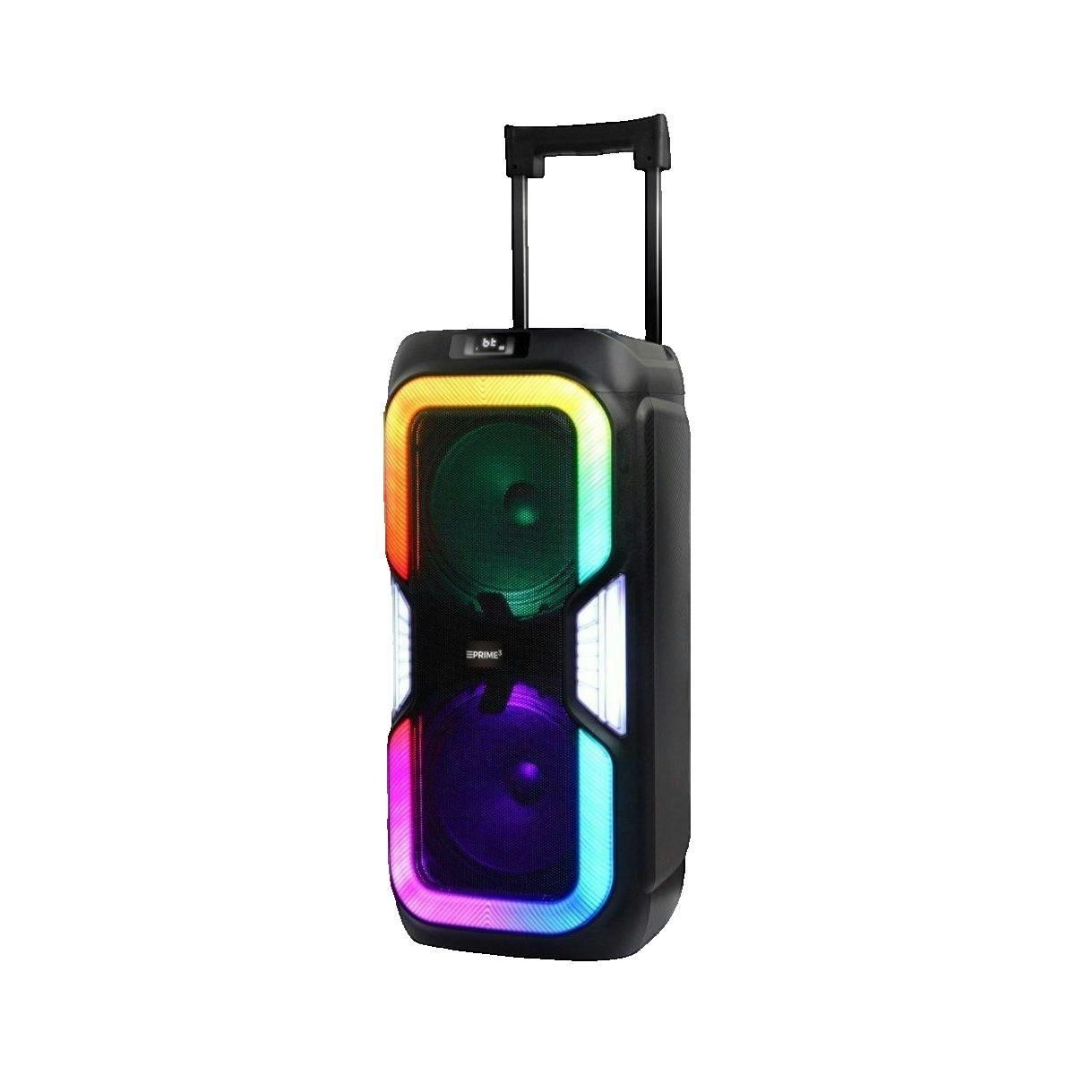 PRIME Haut-parleur portable Bluetooth Prime3 avec karaoké et éclairage LED multicolore