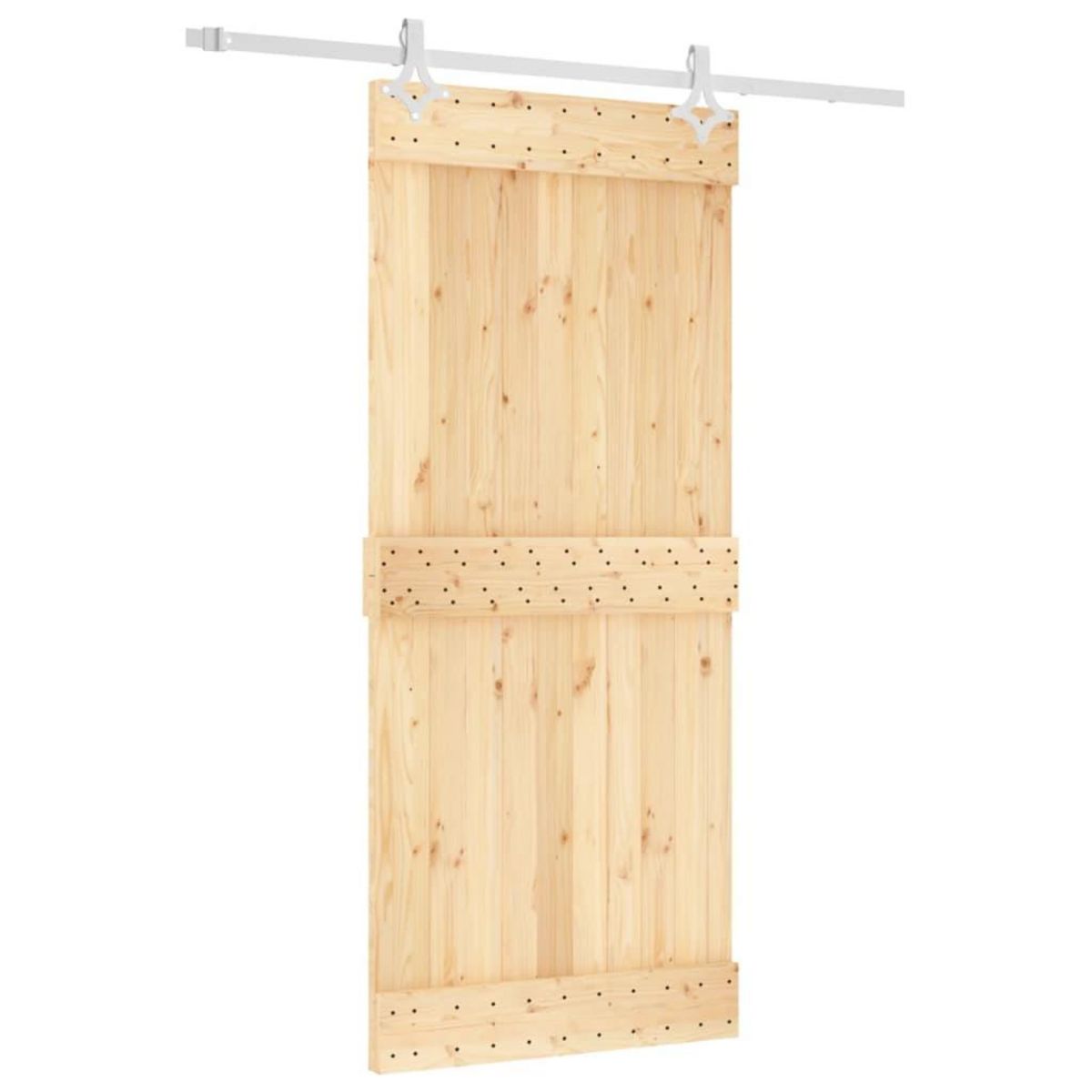 VIDAXL Porte coulissante et kit de quincaillerie 90x210 cm pin massif
