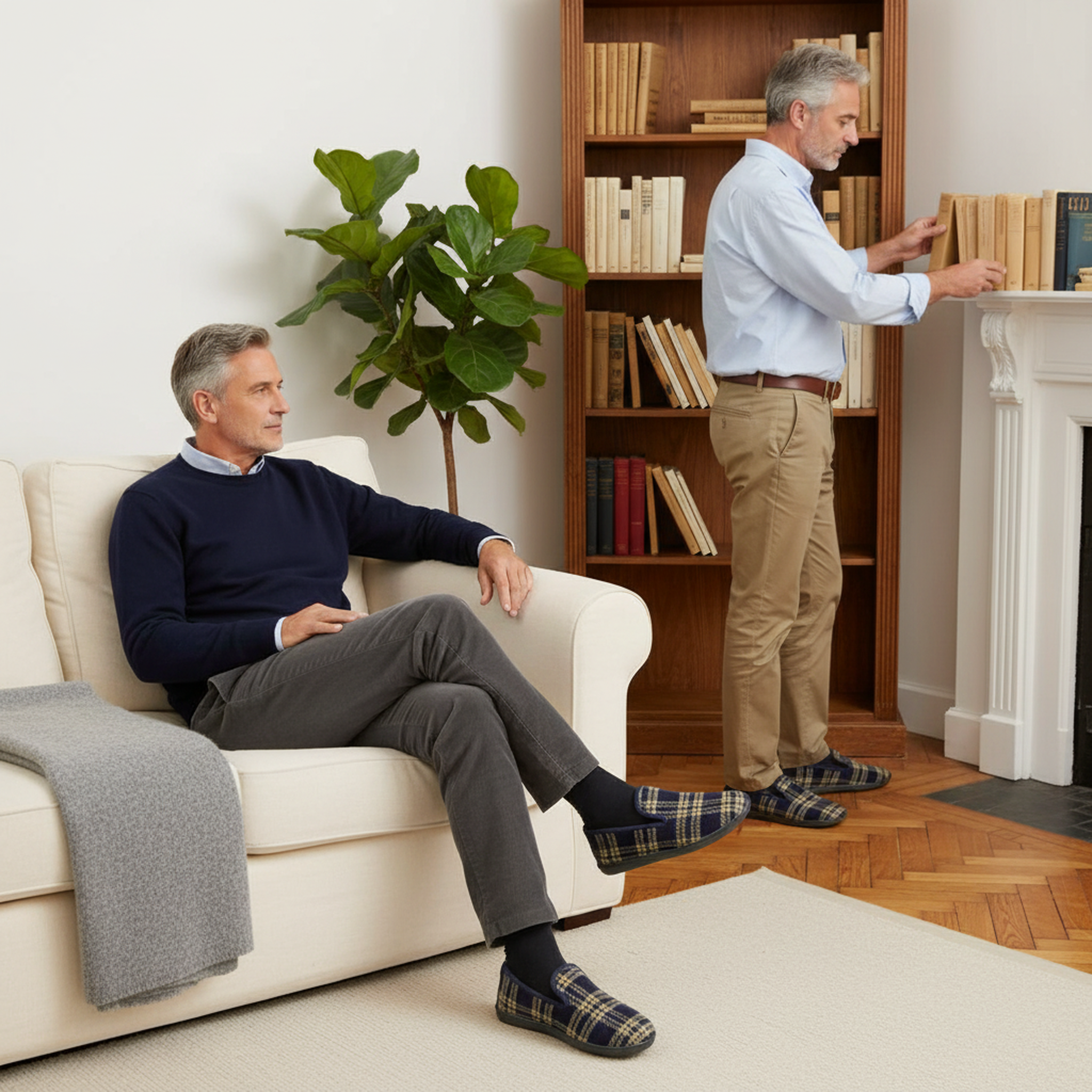 Voir la diapositive 4 : OZABI Ozabi pack de 2 paires pantoufles charentaises homme fabriquées en espagne