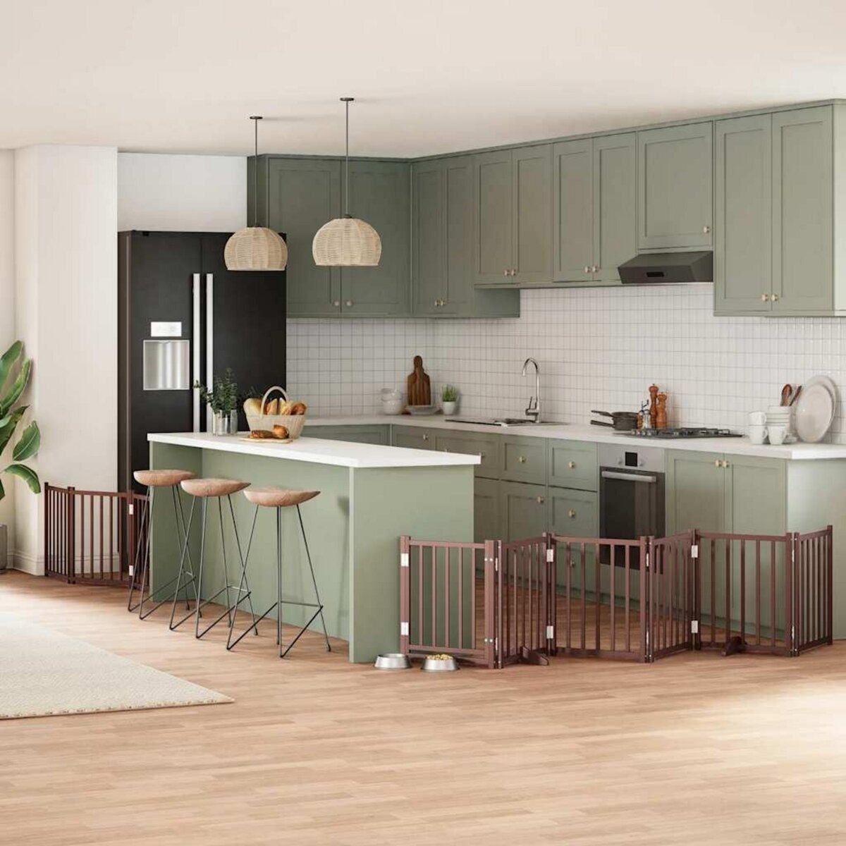 VIDAXL Barriere pour chien porte pliable 9 panneaux bois de peuplier