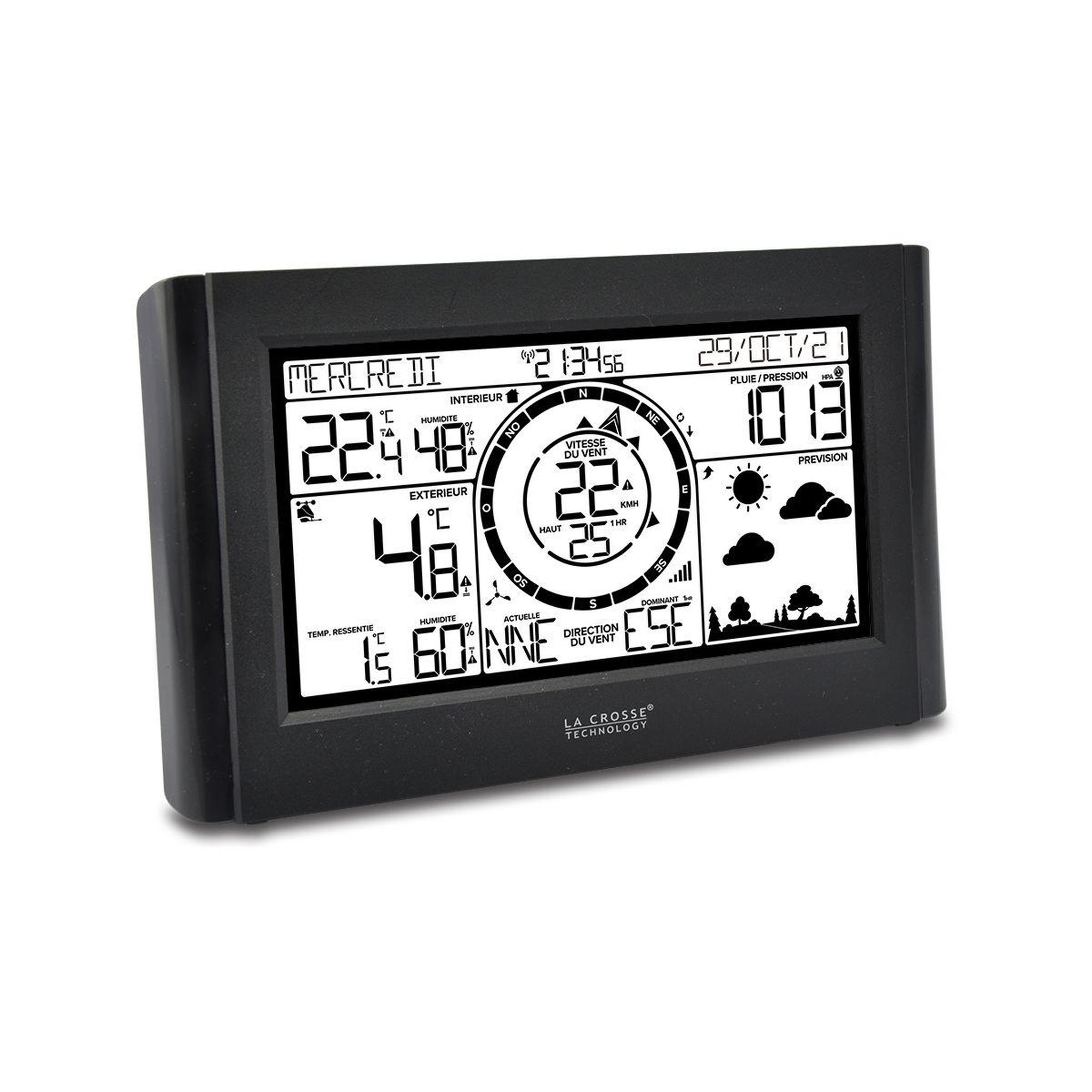 Voir la diapositive 3 : La crosse technology Station météo WS1652 Pro Noir