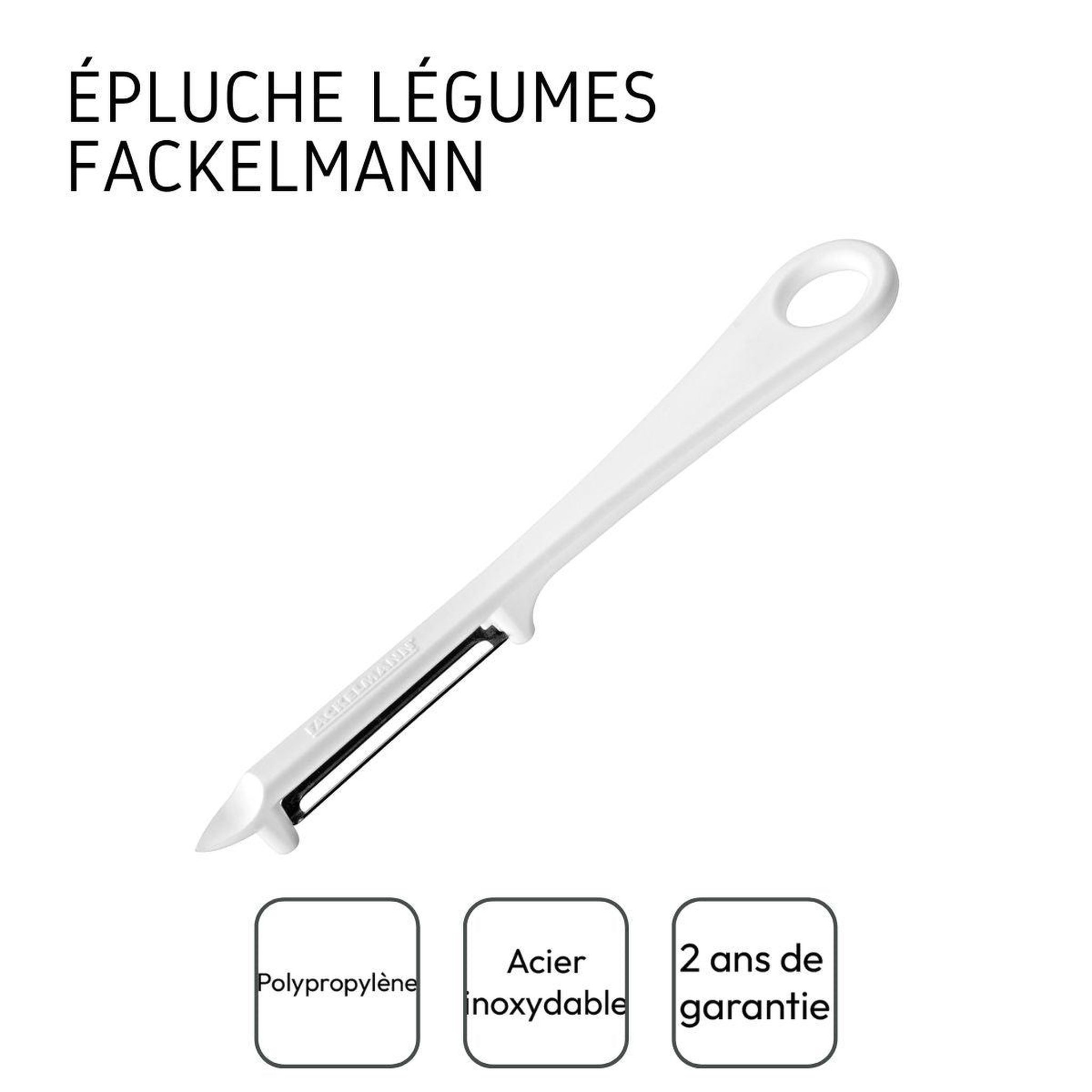 Voir la diapositive 4 : Fackelmann Eplucheur à légumes pour gaucher et droitier 16,5 cm fackelmann