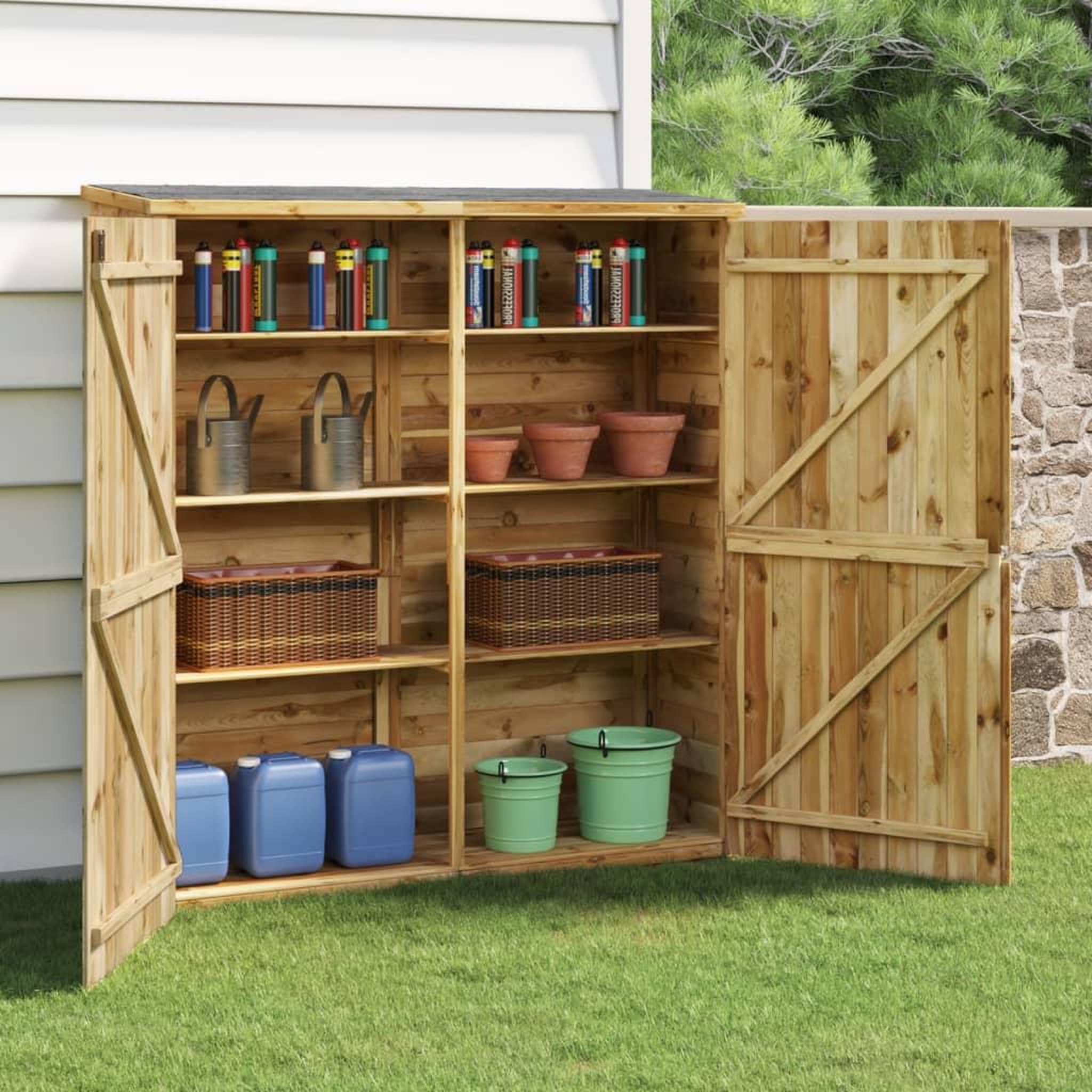 VIDAXL Abri a outils de jardin 163x50x171 cm Bois de pin solide