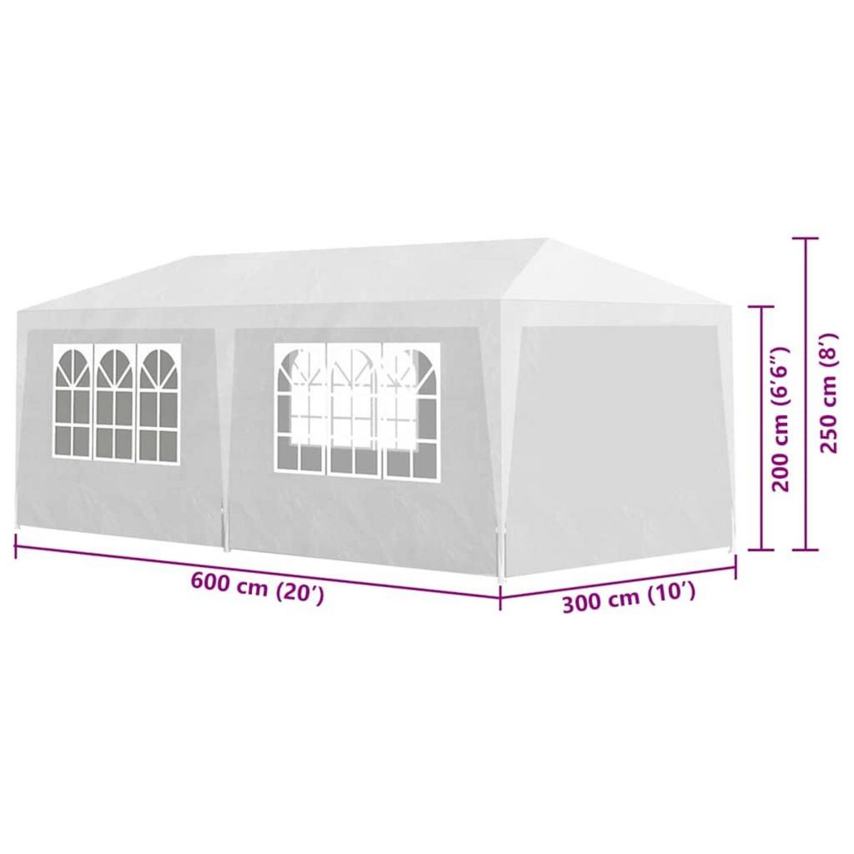 VIDAXL Tente de reception 3 x 6 m Blanc