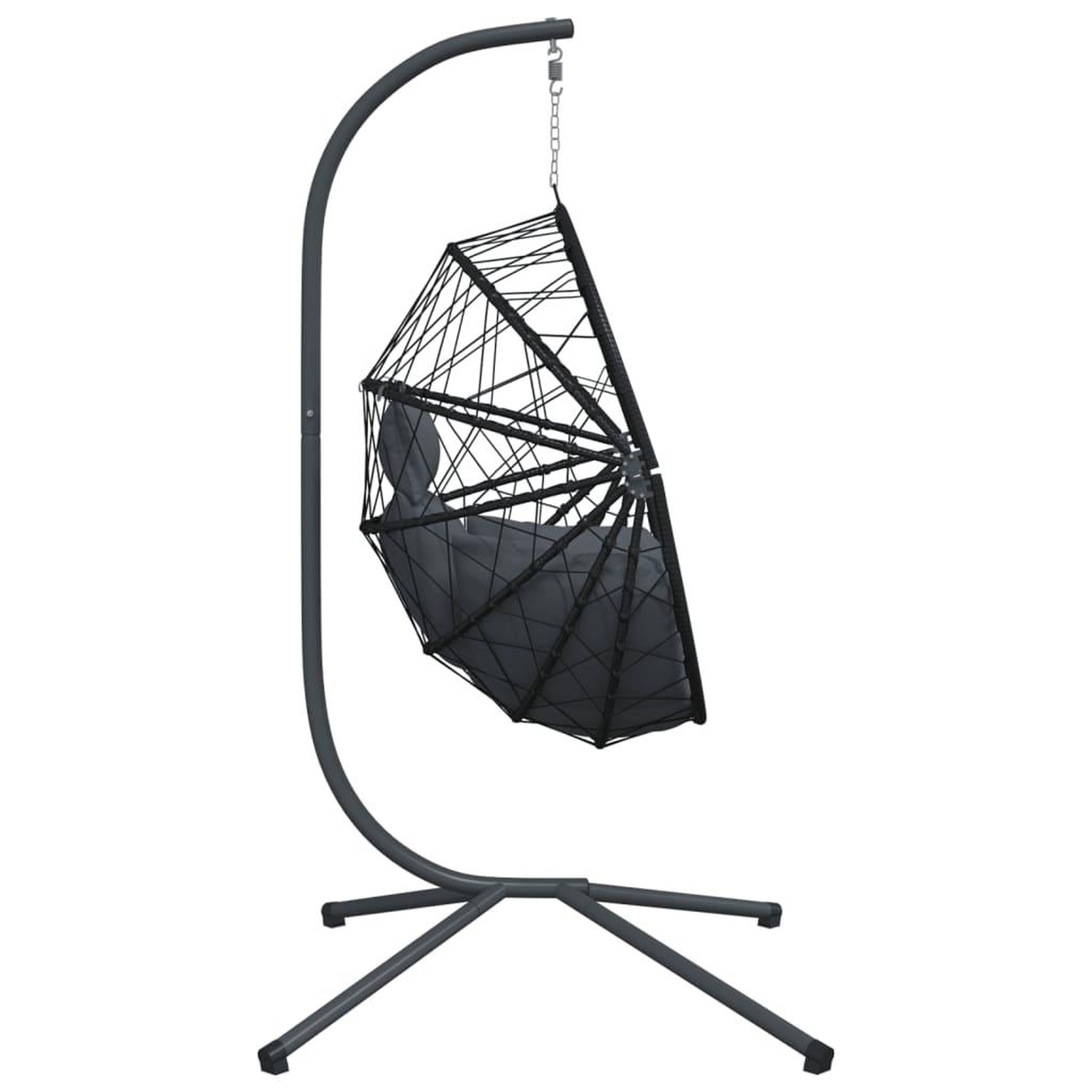 Voir la diapositive 5 : VIDAXL Chaise suspendue en forme d'œuf avec support anthracite