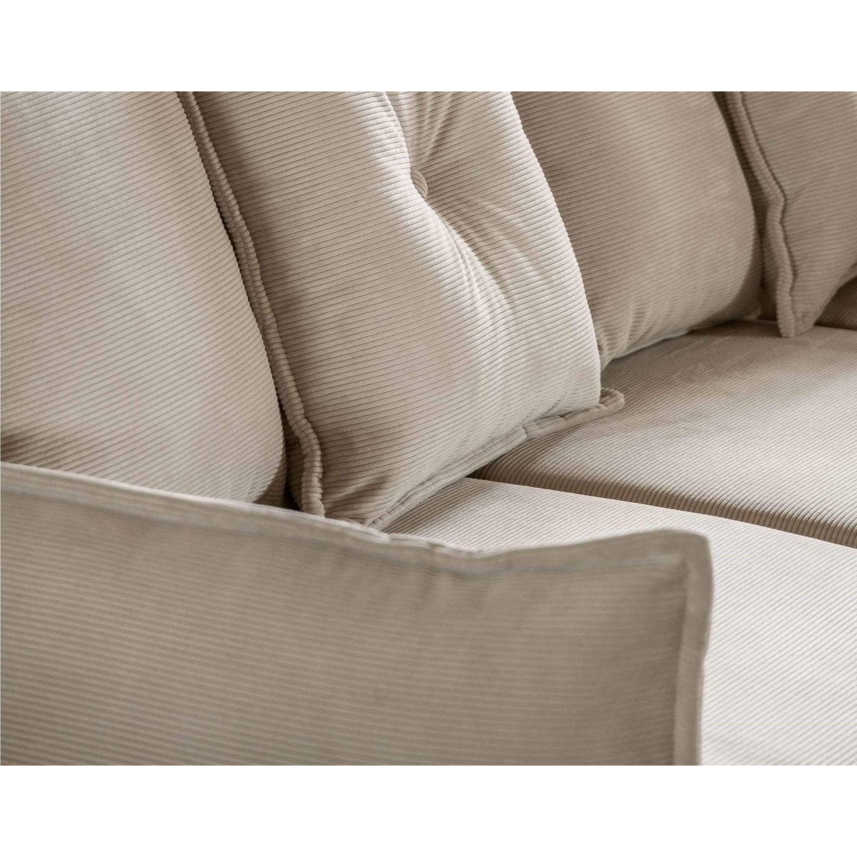 BEST MOBILIER Lena - canapé panoramique d'angle droit 7 places - convertible avec coffre - en velours côtelé