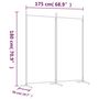 Voir la diapositive 6 : VIDAXL Cloison de separation 2 panneaux Blanc 175x180 cm Tissu