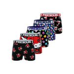 FREEGUN Lot de 5 boxers homme La vache qui rit. Coloris disponibles : Noir
