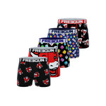 FREEGUN Lot de 5 boxers homme La vache qui rit. Coloris disponibles : Noir
