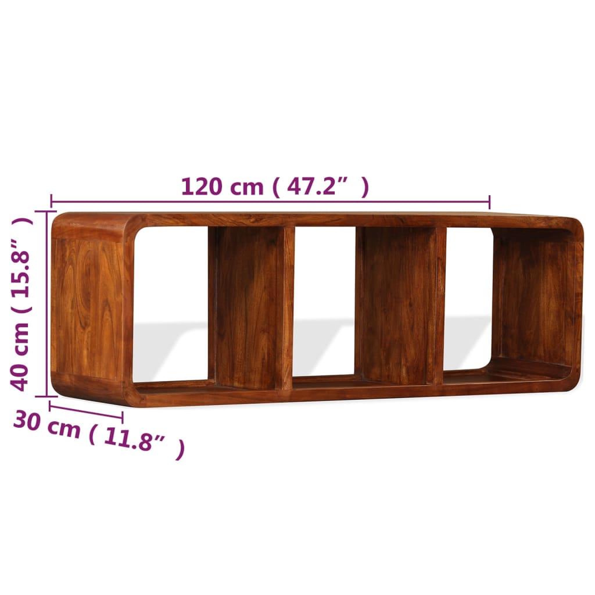 Voir la diapositive 6 : VIDAXL Meuble tv bois massif avec finition miel 120 x 30 x 40 cm