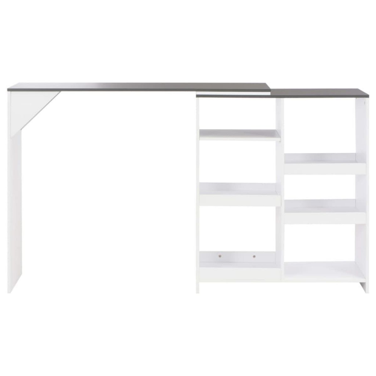 VIDAXL Table de bar avec tablette amovible Blanc 138x39x110 cm