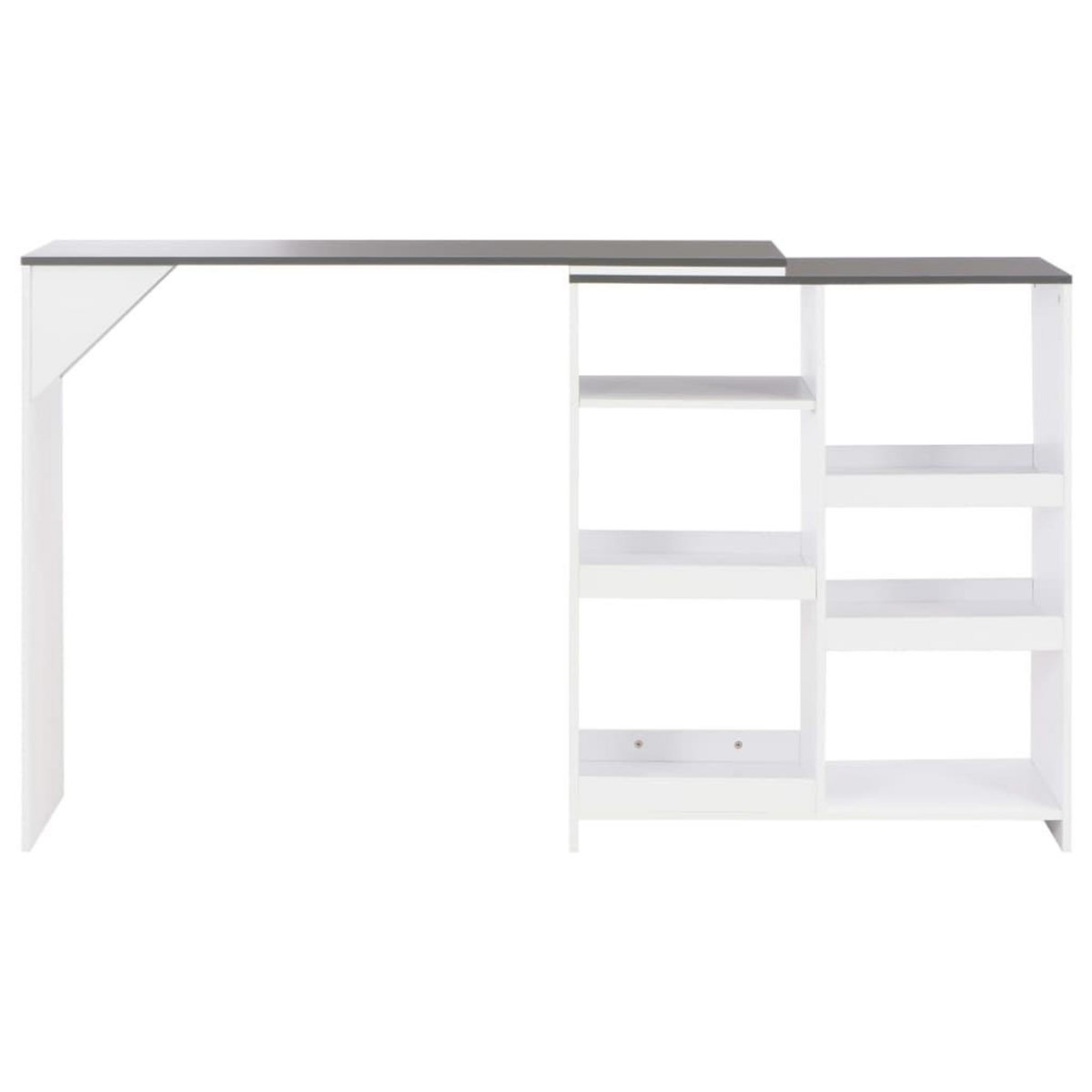VIDAXL Table de bar avec tablette amovible Blanc 138x39x110 cm