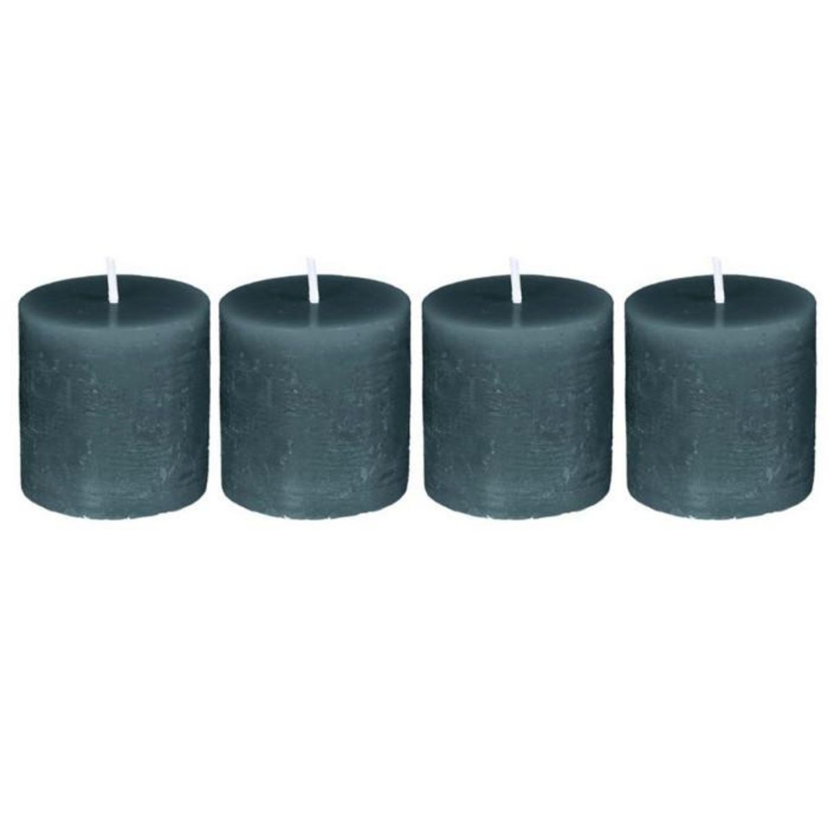 COMPTOIR DE LA BOUGIE Lot de 4 Bougies Votives  Rustic  4,5cm Bleu Canard