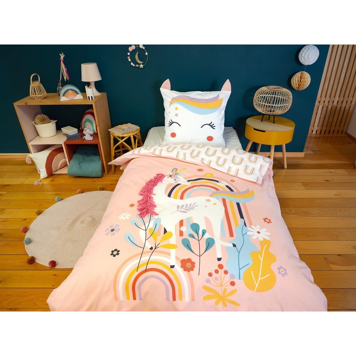 Home collection Parure de couette 2pcs 140x200cm better coton bci made in green galak