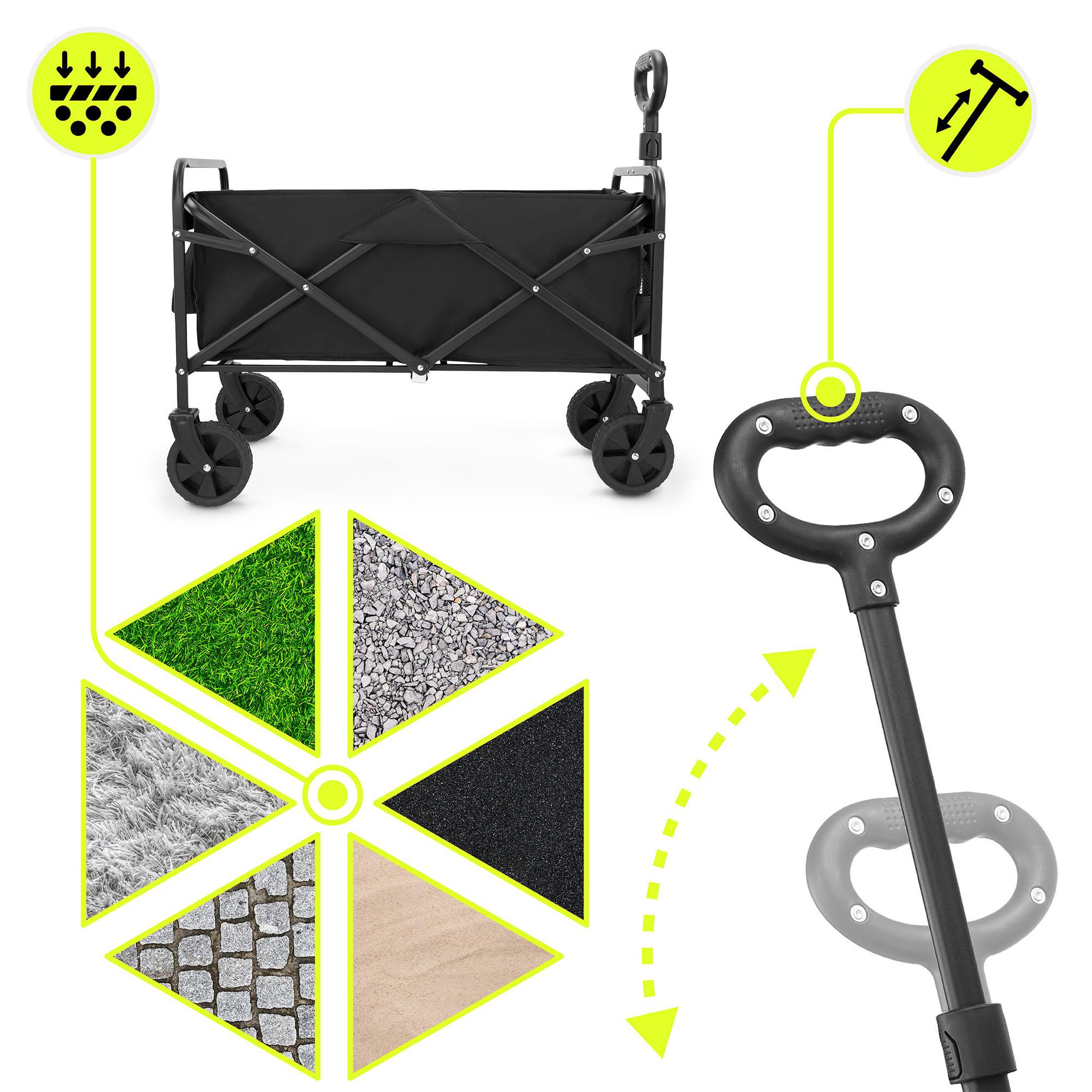Voir la diapositive 5 : HYPERMOTION Chariot de Transport Pliable HyperMotion 80L, Trolley Compact 80kg en acier, Roues tout-terrain 7