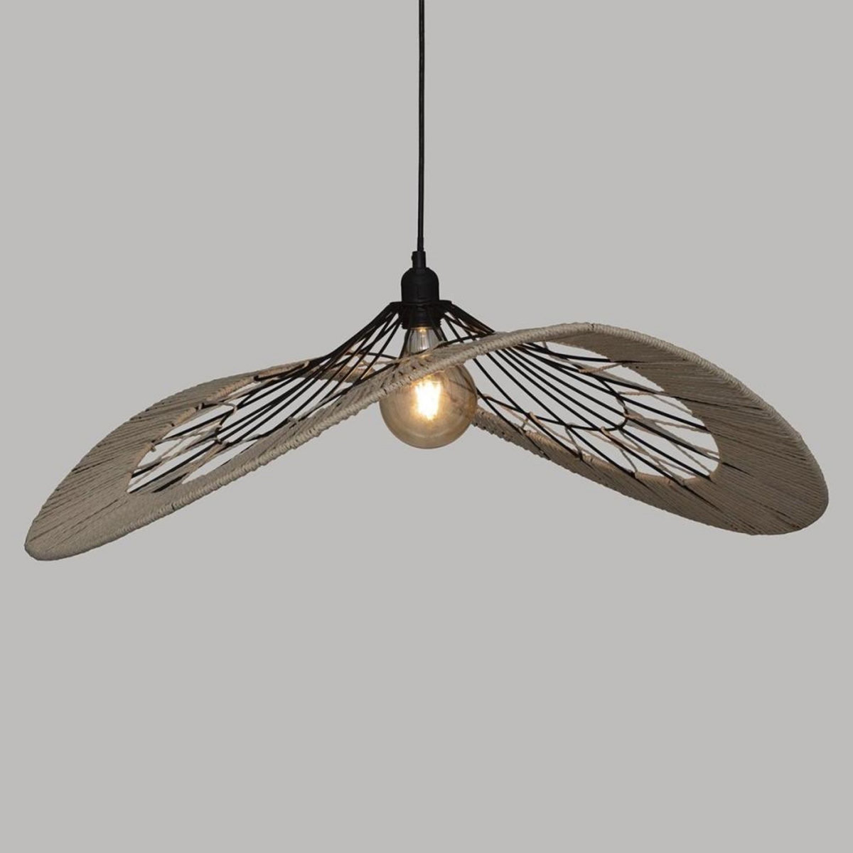 ATMOSPHERA Suspension métal filaire Cosy noir naturel D75