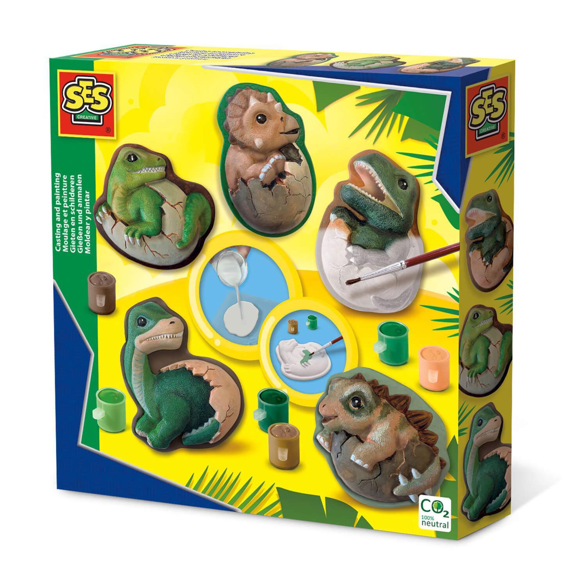 SES Creative Moulage et peinture : Œufs de dinos
