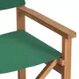 VIDAXL Chaise de metteur en scene Bois de teck solide Vert