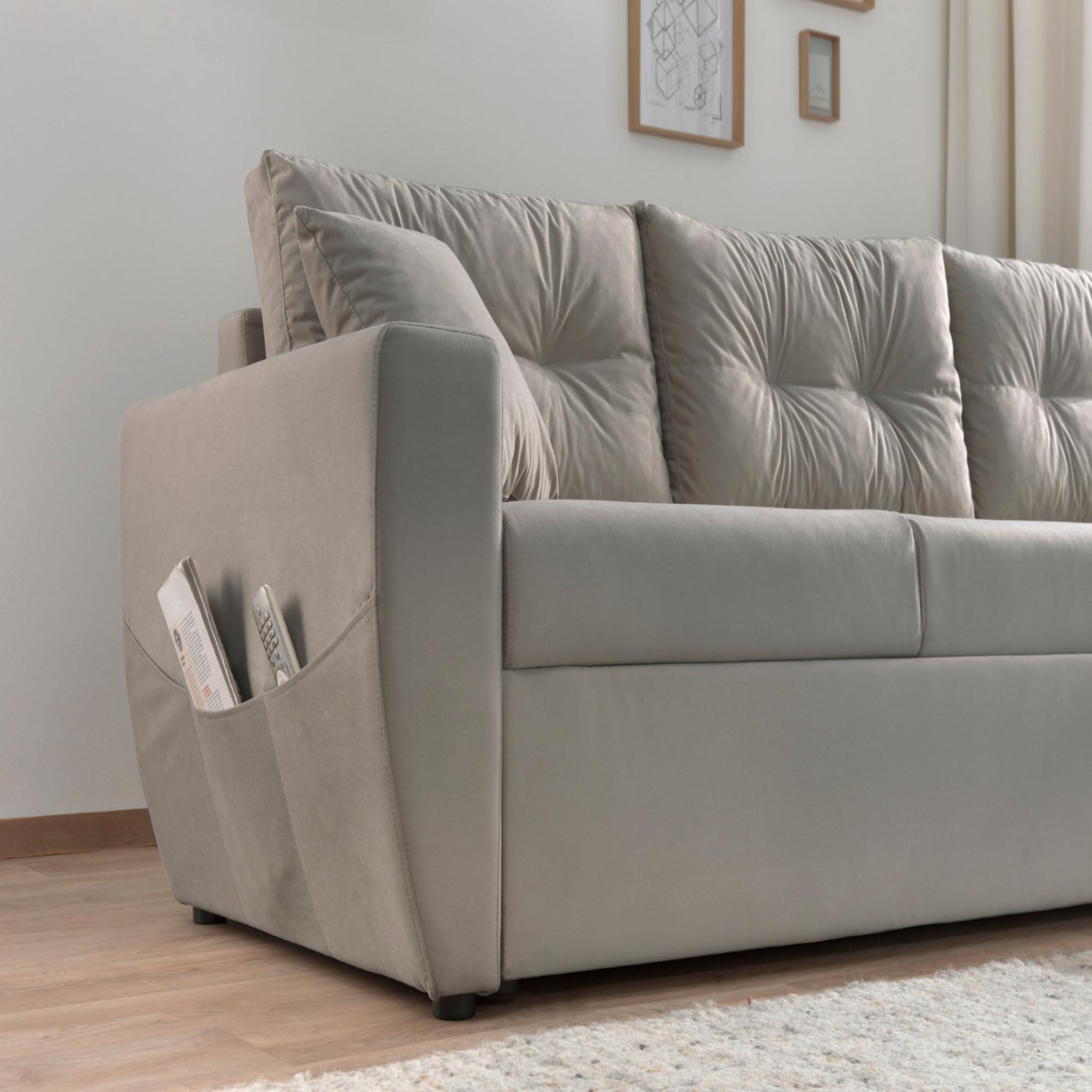 Voir la diapositive 5 : BEST MOBILIER Astoria - canapé d'angle réversible - convertible avec coffre - style contemporain- 4 places