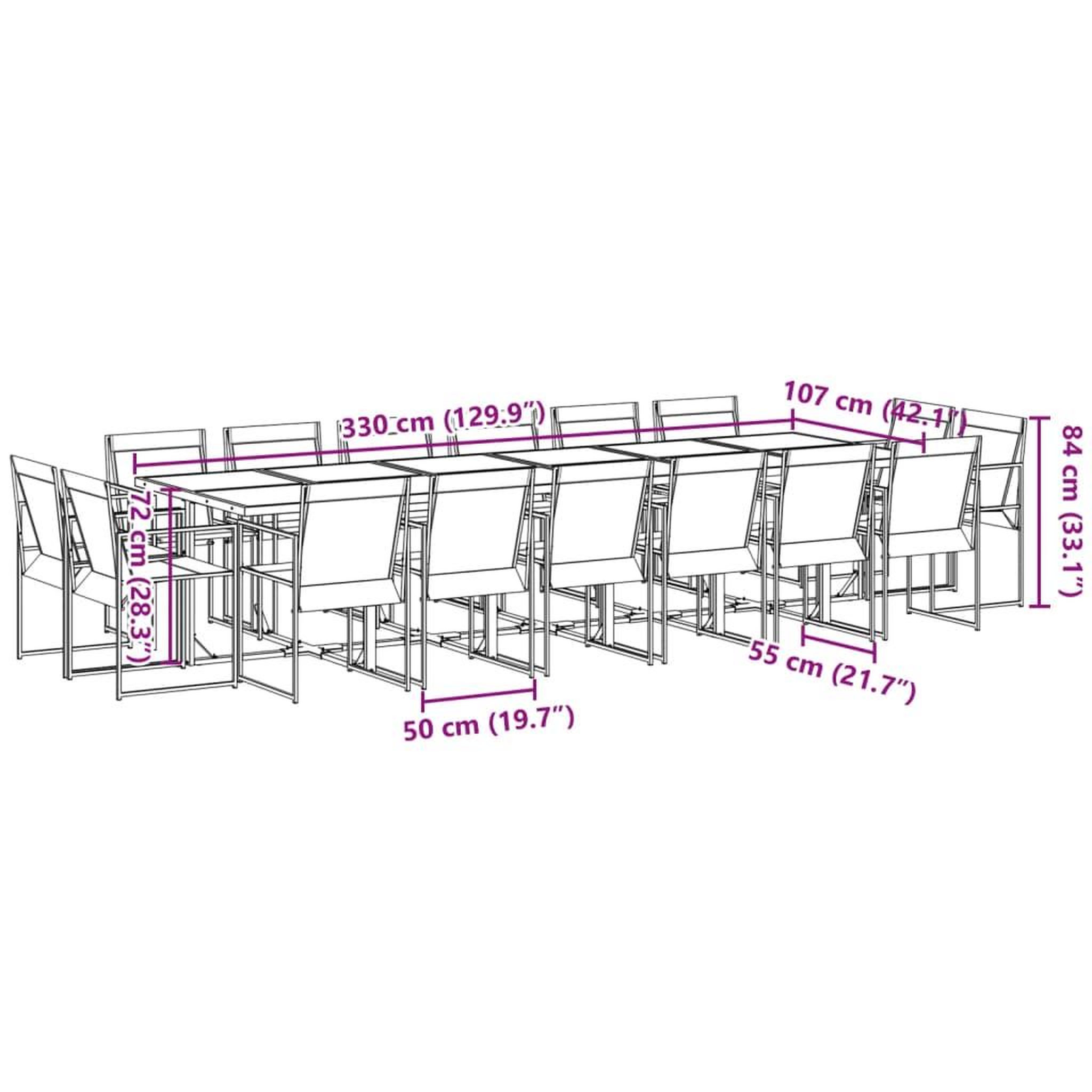 Voir la diapositive 6 : VIDAXL Ensemble a manger de jardin 17 pcs noir textilene