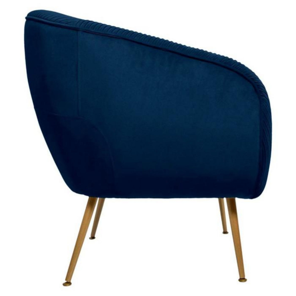 ATMOSPHERA Fauteuil Design en Velours  Solaro  78cm Bleu