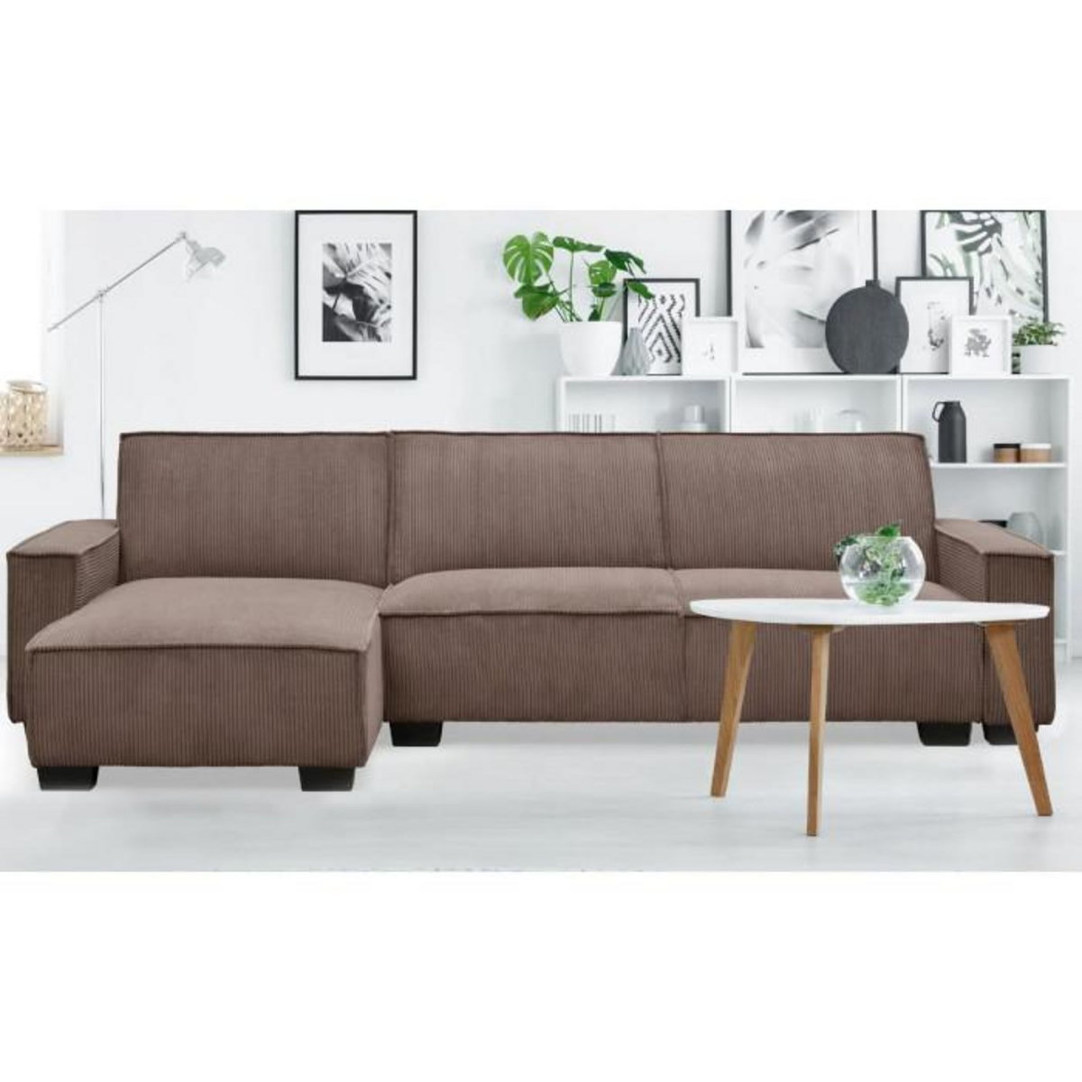 Paris Prix Canapé d'Angle Réversible Convertible  Hester  293cm Taupe