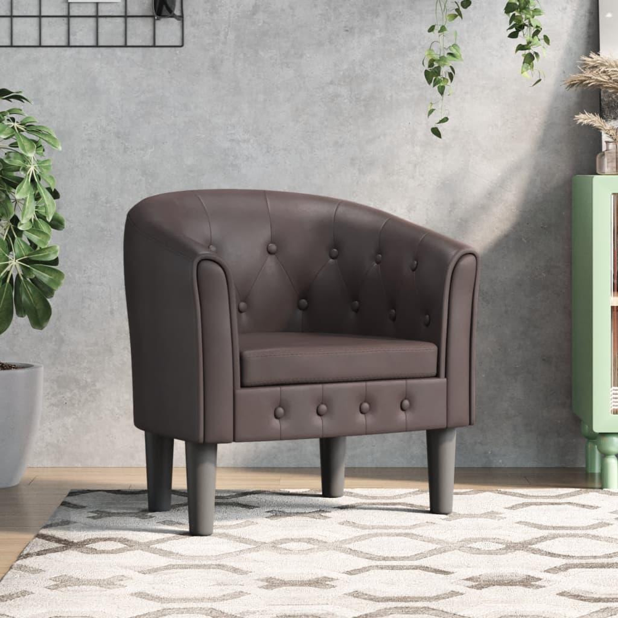 VIDAXL Chaise cabriolet marron similicuir